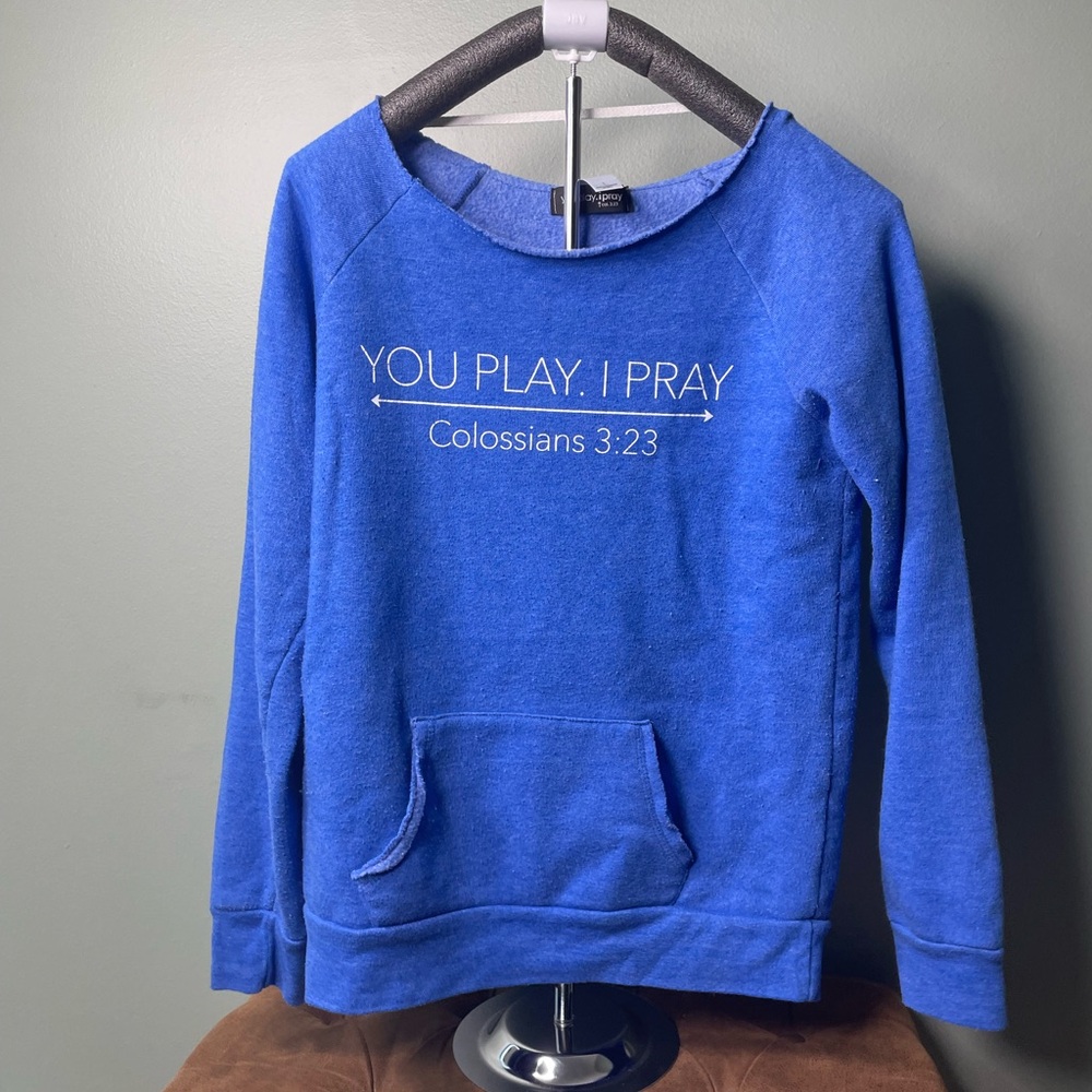 Inspirational Blue Crew Neck Sweater